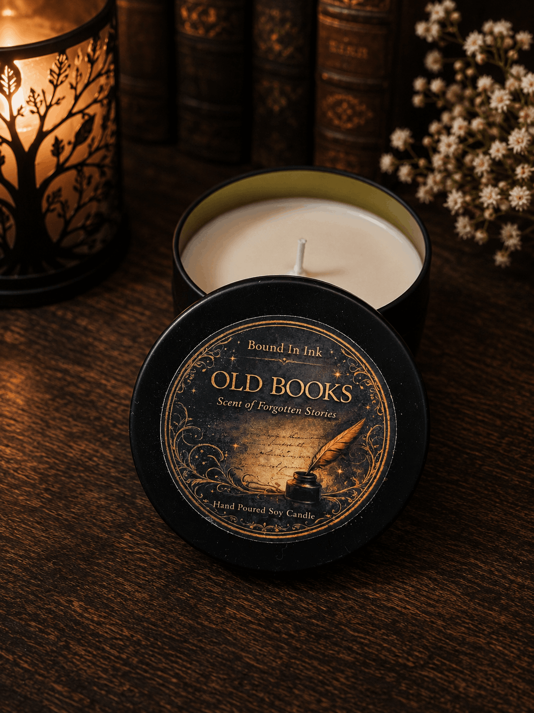 Old Books bookish candle