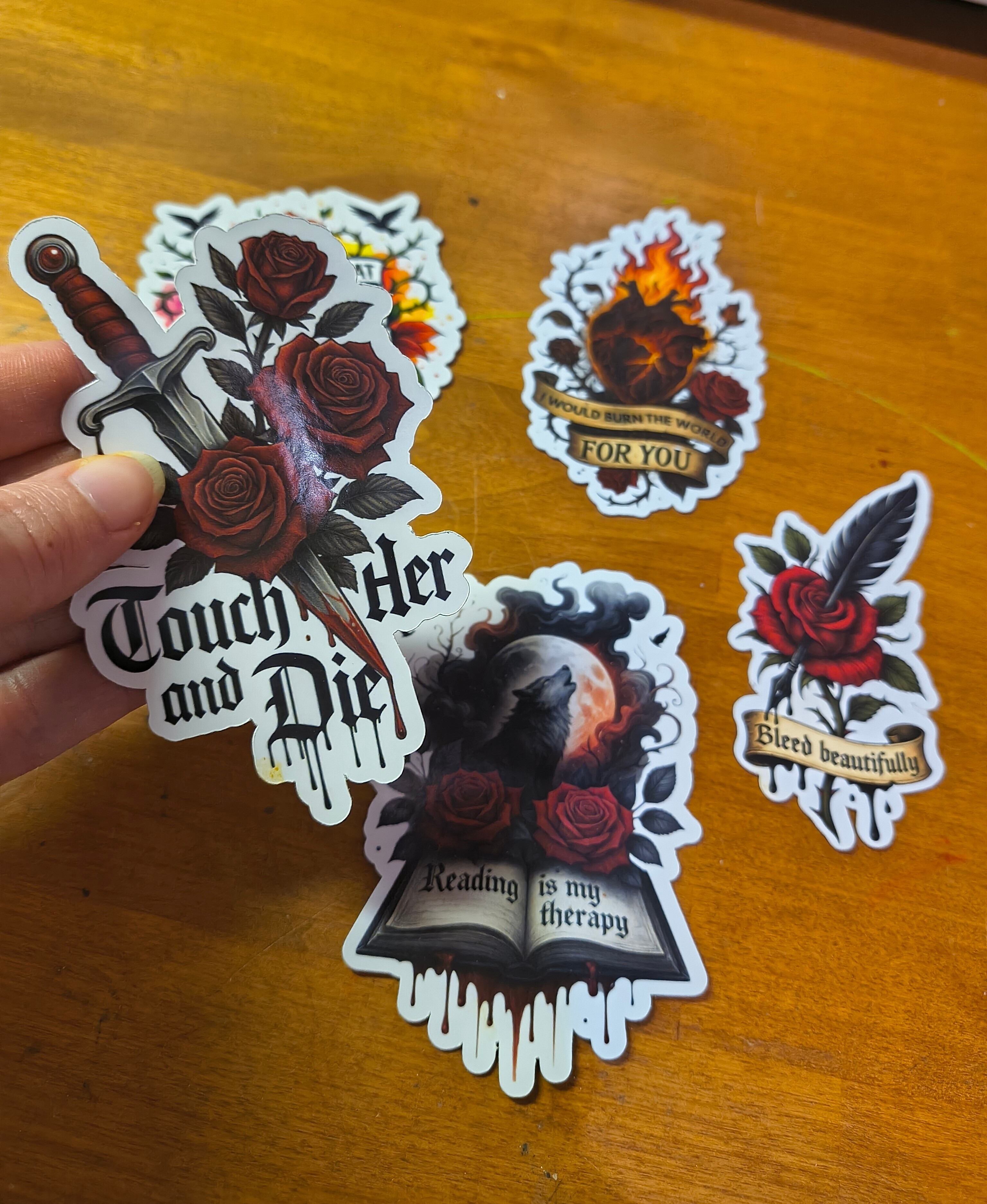 Custom glossy vinyl sticker pack